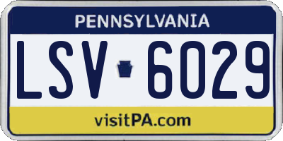 PA license plate LSV6029