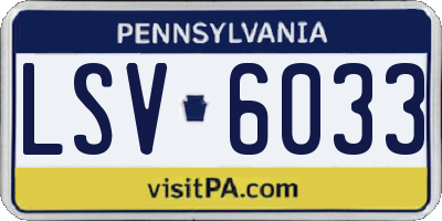 PA license plate LSV6033