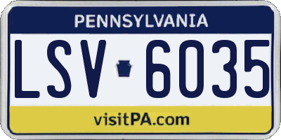 PA license plate LSV6035