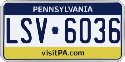 PA license plate LSV6036