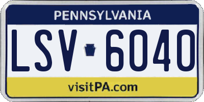PA license plate LSV6040