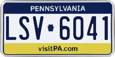 PA license plate LSV6041