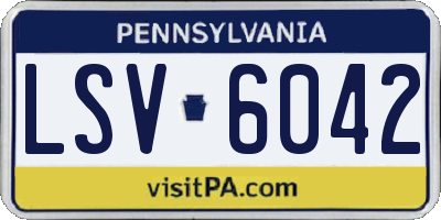 PA license plate LSV6042