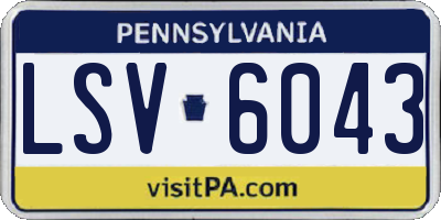 PA license plate LSV6043