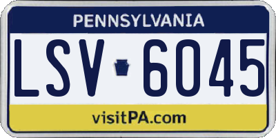 PA license plate LSV6045