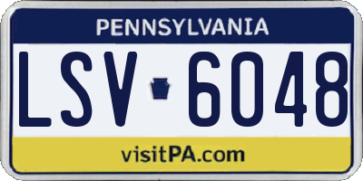 PA license plate LSV6048