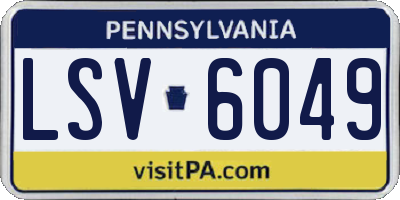 PA license plate LSV6049