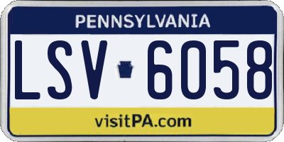 PA license plate LSV6058