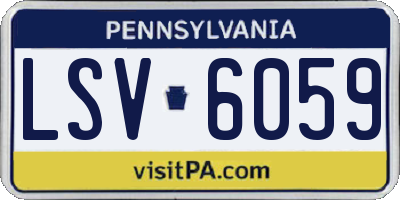PA license plate LSV6059