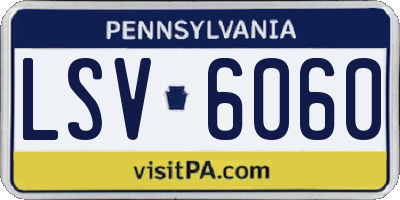 PA license plate LSV6060
