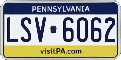 PA license plate LSV6062