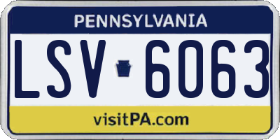 PA license plate LSV6063