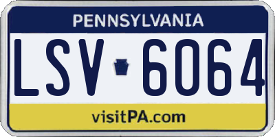 PA license plate LSV6064