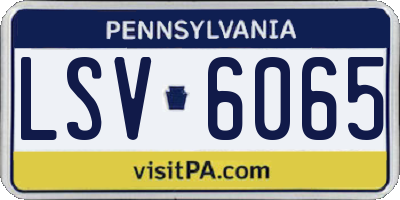PA license plate LSV6065