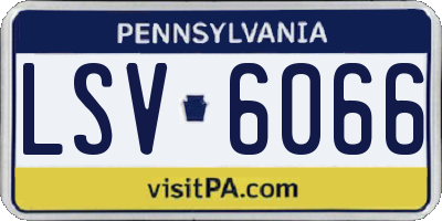 PA license plate LSV6066