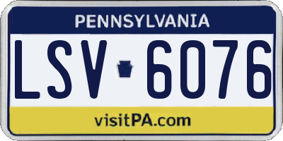 PA license plate LSV6076