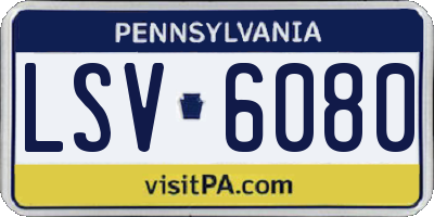 PA license plate LSV6080