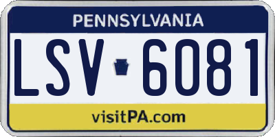 PA license plate LSV6081