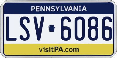PA license plate LSV6086