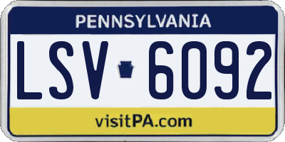 PA license plate LSV6092