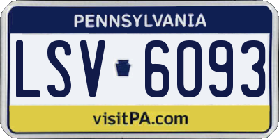 PA license plate LSV6093