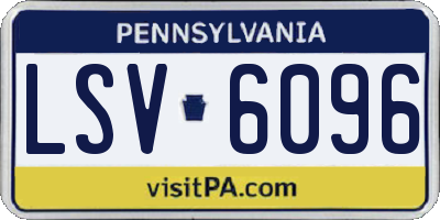 PA license plate LSV6096