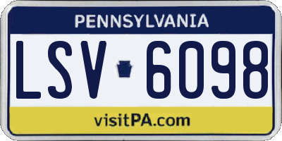 PA license plate LSV6098