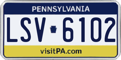 PA license plate LSV6102