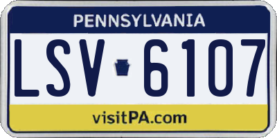 PA license plate LSV6107