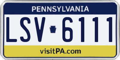 PA license plate LSV6111
