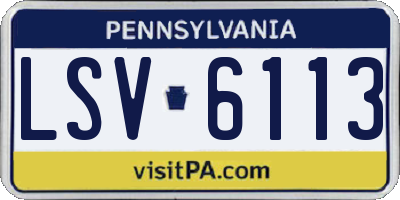 PA license plate LSV6113