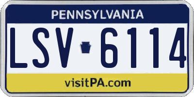 PA license plate LSV6114