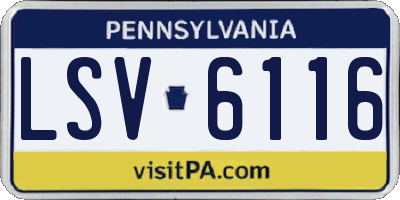PA license plate LSV6116