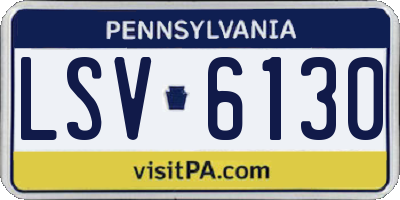 PA license plate LSV6130