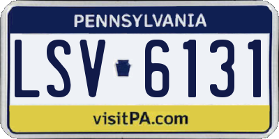 PA license plate LSV6131