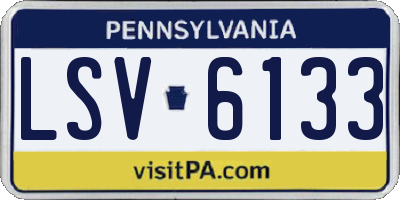 PA license plate LSV6133