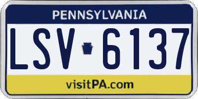 PA license plate LSV6137