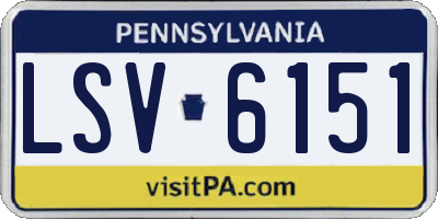 PA license plate LSV6151