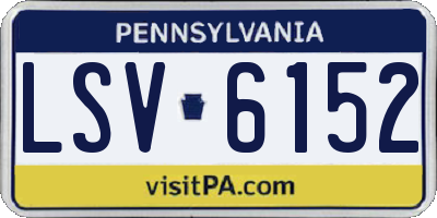 PA license plate LSV6152
