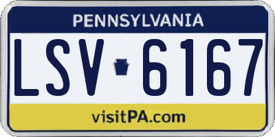 PA license plate LSV6167