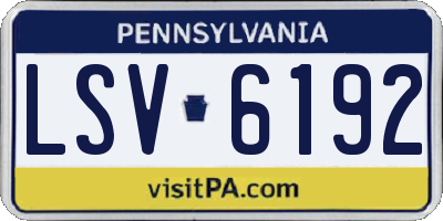 PA license plate LSV6192