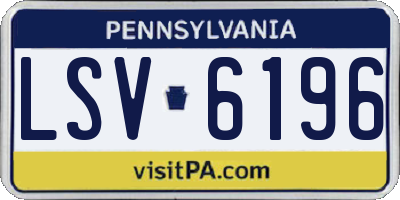 PA license plate LSV6196