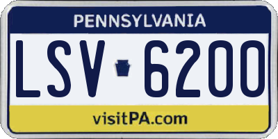 PA license plate LSV6200