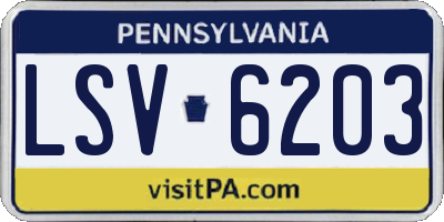 PA license plate LSV6203
