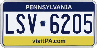 PA license plate LSV6205