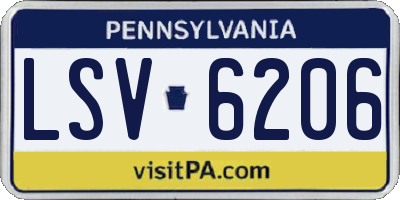PA license plate LSV6206