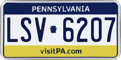 PA license plate LSV6207