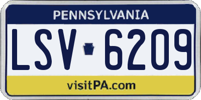 PA license plate LSV6209