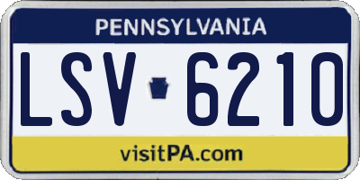 PA license plate LSV6210