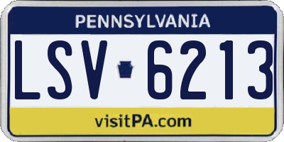 PA license plate LSV6213